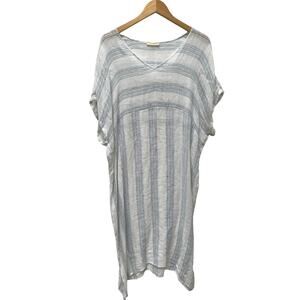 EILEEN FISHER Stripe Organic Linen Shift Dress XL XXL